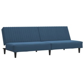 vidaXL Schlafsofa 2-Sitzer Blau Samt