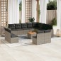 vidaXL 13-tlg. Garten-Sofagarnitur mit Kissen Grau Poly Rattan vidaXL 13-tlg. Garten-Sofagarnitur mit Kissen Grau Poly Rattan