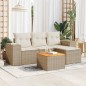vidaXL 5-tlg. Garten-Sofagarnitur mit Kissen Beige Poly Rattan vidaXL 5-tlg. Garten-Sofagarnitur mit Kissen Beige Poly Rattan