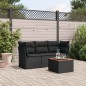 vidaXL 4-tlg. Garten-Sofagarnitur mit Kissen Schwarz Poly Rattan vidaXL 4-tlg. Garten-Sofagarnitur mit Kissen Schwarz Poly Rattan