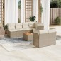 vidaXL 8-tlg. Garten-Sofagarnitur mit Kissen Beige Poly Rattan vidaXL 8-tlg. Garten-Sofagarnitur mit Kissen Beige Poly Rattan