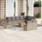 vidaXL 11-tlg. Garten-Sofagarnitur mit Kissen Beige Poly Rattan vidaXL 11-tlg. Garten-Sofagarnitur mit Kissen Beige Poly Rattan