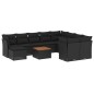 vidaXL 11-tlg. Garten-Sofagarnitur mit Kissen Schwarz Poly Rattan vidaXL 11-tlg. Garten-Sofagarnitur mit Kissen Schwarz Poly Rattan