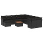 vidaXL 12-tlg. Garten-Sofagarnitur mit Kissen Schwarz Poly Rattan vidaXL 12-tlg. Garten-Sofagarnitur mit Kissen Schwarz Poly Rattan