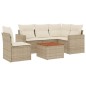 vidaXL 6-tlg. Garten-Sofagarnitur mit Kissen Beige Poly Rattan vidaXL 6-tlg. Garten-Sofagarnitur mit Kissen Beige Poly Rattan