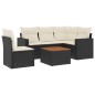 vidaXL 6-tlg. Garten-Sofagarnitur mit Kissen Schwarz Poly Rattan vidaXL 6-tlg. Garten-Sofagarnitur mit Kissen Schwarz Poly Rattan