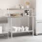 vidaXL Küchen-Arbeitstisch mit Aufsatzboard 110x55x120 cm Edelstahl vidaXL Küchen-Arbeitstisch mit Aufsatzboard 110x55x120 cm Edelstahl