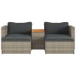 vidaXL 5-tlg. Garten-Sofagarnitur mit Kissen Grau Poly Rattan Akazie vidaXL 5-tlg. Garten-Sofagarnitur mit Kissen Grau Poly Rattan Akazie