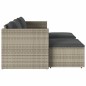 vidaXL 5-tlg. Garten-Sofagarnitur mit Kissen Grau Poly Rattan Akazie vidaXL 5-tlg. Garten-Sofagarnitur mit Kissen Grau Poly Rattan Akazie