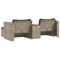 vidaXL 5-tlg. Garten-Sofagarnitur mit Kissen Grau Poly Rattan Akazie vidaXL 5-tlg. Garten-Sofagarnitur mit Kissen Grau Poly Rattan Akazie