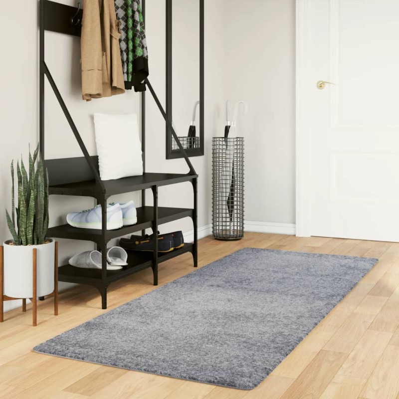 vidaXL Teppich Shaggy Hochflor Modern Blau 80x200 cm vidaXL Teppich Shaggy Hochflor Modern Blau 80x200 cm