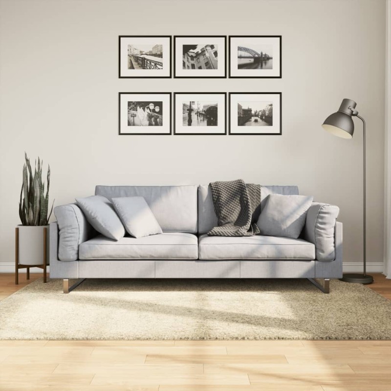 vidaXL Teppich Shaggy Hochflor Modern Golden 140x200 cm vidaXL Teppich Shaggy Hochflor Modern Golden 140x200 cm