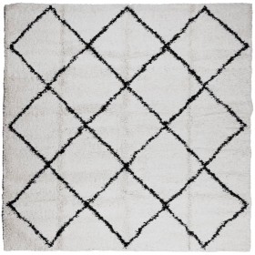 vidaXL Shaggy-Teppich PAMPLONA Hochflor Modern Creme Schwarz 200x200cm