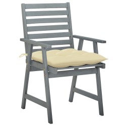 Garten-Essstühle mit Kissen 2 Stk. Massivholz Akazie
