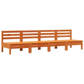 vidaXL Gartensofas ohne Armlehnen 4 Stk. Wachsbraun Massivholz Kiefer