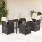 vidaXL 7-tlg. Garten-Essgruppe mit Kissen Schwarz Poly Rattan vidaXL 7-tlg. Garten-Essgruppe mit Kissen Schwarz Poly Rattan