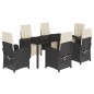 vidaXL 7-tlg. Garten-Essgruppe mit Kissen Schwarz Poly Rattan vidaXL 7-tlg. Garten-Essgruppe mit Kissen Schwarz Poly Rattan