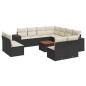 vidaXL 12-tlg. Garten-Sofagarnitur mit Kissen Schwarz Poly Rattan vidaXL 12-tlg. Garten-Sofagarnitur mit Kissen Schwarz Poly Rattan