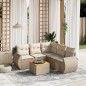 vidaXL 6-tlg. Garten-Sofagarnitur mit Kissen Beige Poly Rattan vidaXL 6-tlg. Garten-Sofagarnitur mit Kissen Beige Poly Rattan