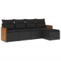 vidaXL 5-tlg. Garten-Sofagarnitur mit Kissen Schwarz Poly Rattan vidaXL 5-tlg. Garten-Sofagarnitur mit Kissen Schwarz Poly Rattan