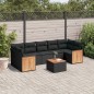 vidaXL 8-tlg. Garten-Sofagarnitur mit Kissen Schwarz Poly Rattan vidaXL 8-tlg. Garten-Sofagarnitur mit Kissen Schwarz Poly Rattan