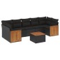 vidaXL 8-tlg. Garten-Sofagarnitur mit Kissen Schwarz Poly Rattan vidaXL 8-tlg. Garten-Sofagarnitur mit Kissen Schwarz Poly Rattan