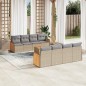 vidaXL 9-tlg. Garten-Sofagarnitur mit Kissen Beige Poly Rattan vidaXL 9-tlg. Garten-Sofagarnitur mit Kissen Beige Poly Rattan