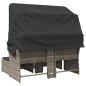 vidaXL Gartensofa 2-Sitzer mit Dach und Hockern Grau Poly Rattan vidaXL Gartensofa 2-Sitzer mit Dach und Hockern Grau Poly Rattan