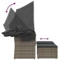 vidaXL Gartensofa 2-Sitzer mit Dach und Hockern Grau Poly Rattan vidaXL Gartensofa 2-Sitzer mit Dach und Hockern Grau Poly Rattan
