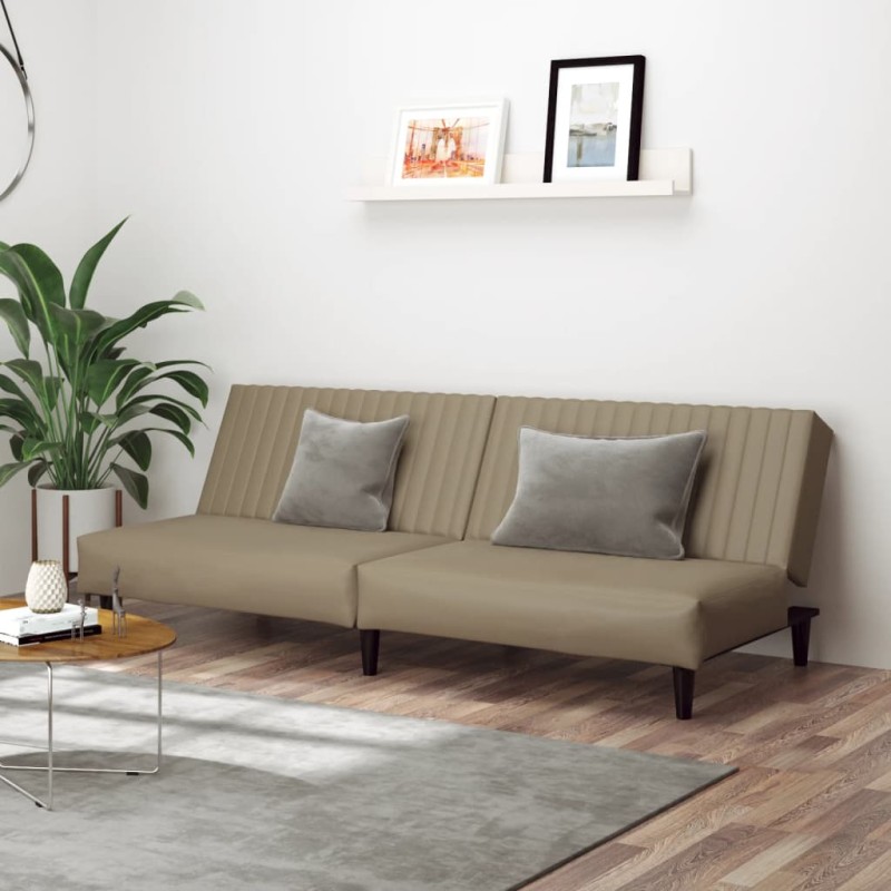vidaXL Schlafsofa 2-Sitzer Cappuccino-Braun Kunstleder vidaXL Schlafsofa 2-Sitzer Cappuccino-Braun Kunstleder