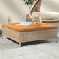 vidaXL Gartentisch Beige 70x70x25 cm Rattan und Akazienholz vidaXL Gartentisch Beige 70x70x25 cm Rattan und Akazienholz