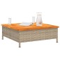 vidaXL Gartentisch Beige 70x70x25 cm Rattan und Akazienholz vidaXL Gartentisch Beige 70x70x25 cm Rattan und Akazienholz