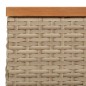 vidaXL Gartentisch Beige 70x70x25 cm Rattan und Akazienholz vidaXL Gartentisch Beige 70x70x25 cm Rattan und Akazienholz