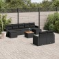 vidaXL 10-tlg. Garten-Sofagarnitur mit Kissen Schwarz Poly Rattan vidaXL 10-tlg. Garten-Sofagarnitur mit Kissen Schwarz Poly Rattan