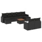 vidaXL 10-tlg. Garten-Sofagarnitur mit Kissen Schwarz Poly Rattan vidaXL 10-tlg. Garten-Sofagarnitur mit Kissen Schwarz Poly Rattan