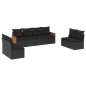 vidaXL 8-tlg. Garten-Sofagarnitur mit Kissen Schwarz Poly Rattan vidaXL 8-tlg. Garten-Sofagarnitur mit Kissen Schwarz Poly Rattan