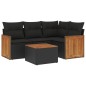 vidaXL 5-tlg. Garten-Sofagarnitur mit Kissen Schwarz Poly Rattan vidaXL 5-tlg. Garten-Sofagarnitur mit Kissen Schwarz Poly Rattan