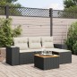 vidaXL 5-tlg. Garten-Sofagarnitur mit Kissen Schwarz Poly Rattan vidaXL 5-tlg. Garten-Sofagarnitur mit Kissen Schwarz Poly Rattan