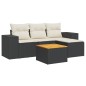 vidaXL 5-tlg. Garten-Sofagarnitur mit Kissen Schwarz Poly Rattan vidaXL 5-tlg. Garten-Sofagarnitur mit Kissen Schwarz Poly Rattan