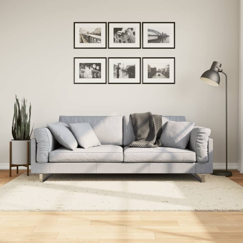 vidaXL Teppich Shaggy Hochflor Modern Creme 140x200 cm vidaXL Teppich Shaggy Hochflor Modern Creme 140x200 cm