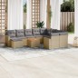 vidaXL 11-tlg. Garten-Sofagarnitur mit Kissen Beige Poly Rattan vidaXL 11-tlg. Garten-Sofagarnitur mit Kissen Beige Poly Rattan