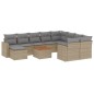 vidaXL 11-tlg. Garten-Sofagarnitur mit Kissen Beige Poly Rattan vidaXL 11-tlg. Garten-Sofagarnitur mit Kissen Beige Poly Rattan