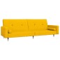 vidaXL Schlafsofa 2-Sitzer mit 2 Kissen Gelb Samt vidaXL Schlafsofa 2-Sitzer mit 2 Kissen Gelb Samt
