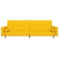 vidaXL Schlafsofa 2-Sitzer mit 2 Kissen Gelb Samt vidaXL Schlafsofa 2-Sitzer mit 2 Kissen Gelb Samt