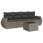 vidaXL 5-tlg. Garten-Sofagarnitur mit Kissen Grau Poly Rattan vidaXL 5-tlg. Garten-Sofagarnitur mit Kissen Grau Poly Rattan