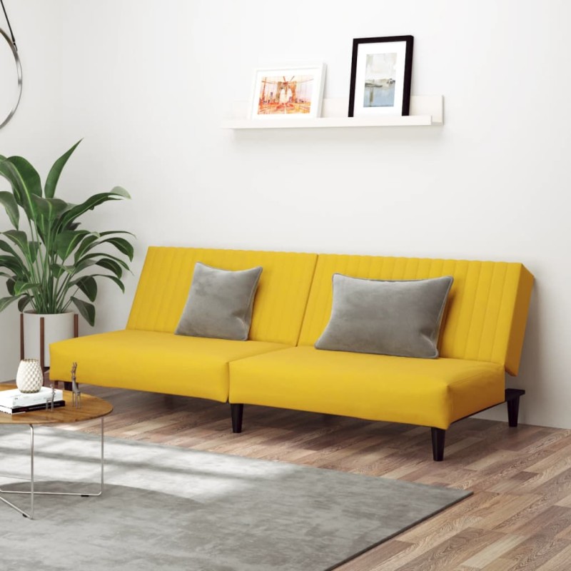 vidaXL Schlafsofa 2-Sitzer Gelb Samt vidaXL Schlafsofa 2-Sitzer Gelb Samt