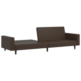 vidaXL Schlafsofa 2-Sitzer Braun Kunstleder
