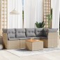 vidaXL 6-tlg. Garten-Sofagarnitur mit Kissen Beige Poly Rattan vidaXL 6-tlg. Garten-Sofagarnitur mit Kissen Beige Poly Rattan