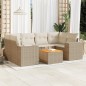 vidaXL 7-tlg. Garten-Sofagarnitur mit Kissen Beige Poly Rattan vidaXL 7-tlg. Garten-Sofagarnitur mit Kissen Beige Poly Rattan