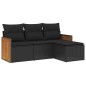vidaXL 4-tlg. Garten-Sofagarnitur mit Kissen Schwarz Poly Rattan vidaXL 4-tlg. Garten-Sofagarnitur mit Kissen Schwarz Poly Rattan